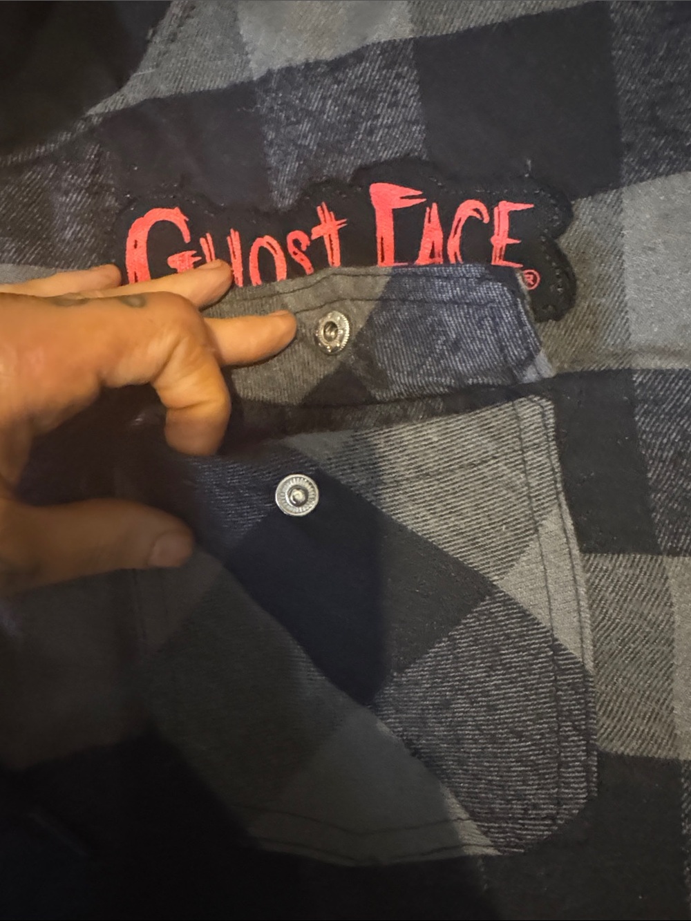 Ghost Face Black & Gray Plaid Hooded Performance Jacket size L worn once - Picture 12 of 13